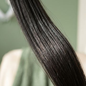 Close-up of long, glossy, healthy hair