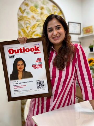 Dr. Sonia featured on the Outlook India cover as a top expert in skin and hair